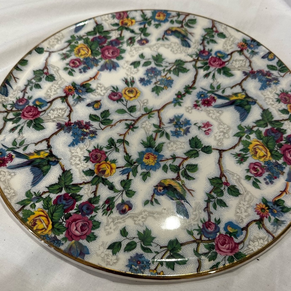 VINTAGE ROYAL TUDORWARE BONE CHINA
ENGLAND CAKE PLATTER